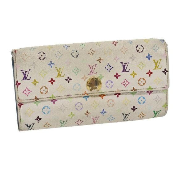 LOUIS VUITTON Multicolor Portefeuille Sarah Long Wallet White - Picture 1 of 12